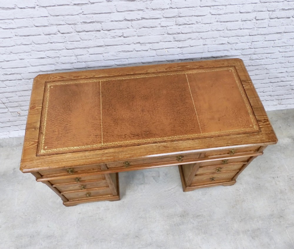 Pine Pedestal Desk View IV