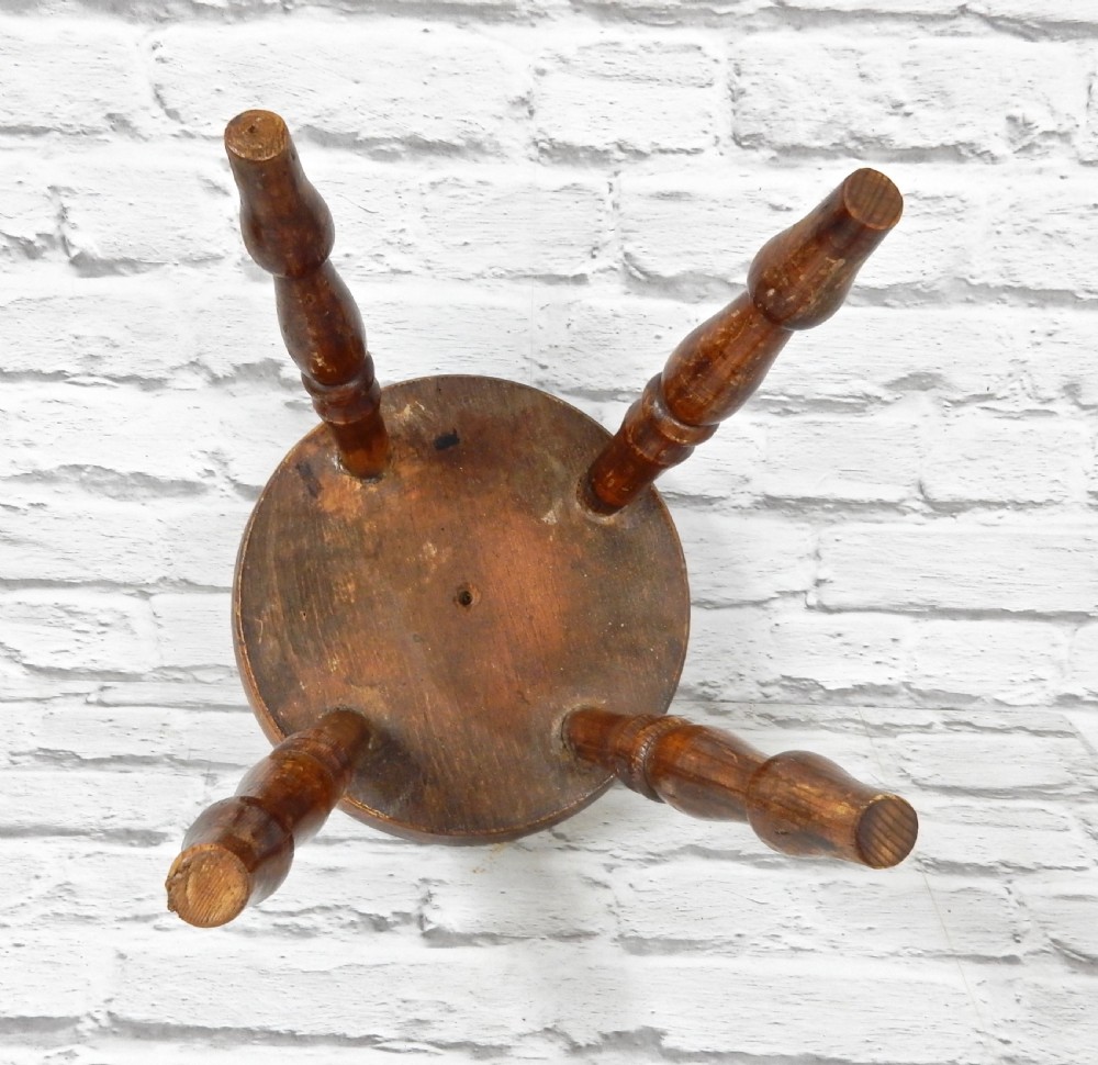 C19th Elm Country Stool View V