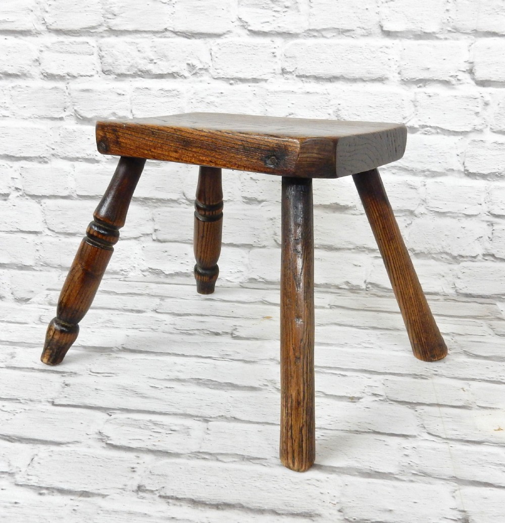 Small C19th Elm Country Stool View II