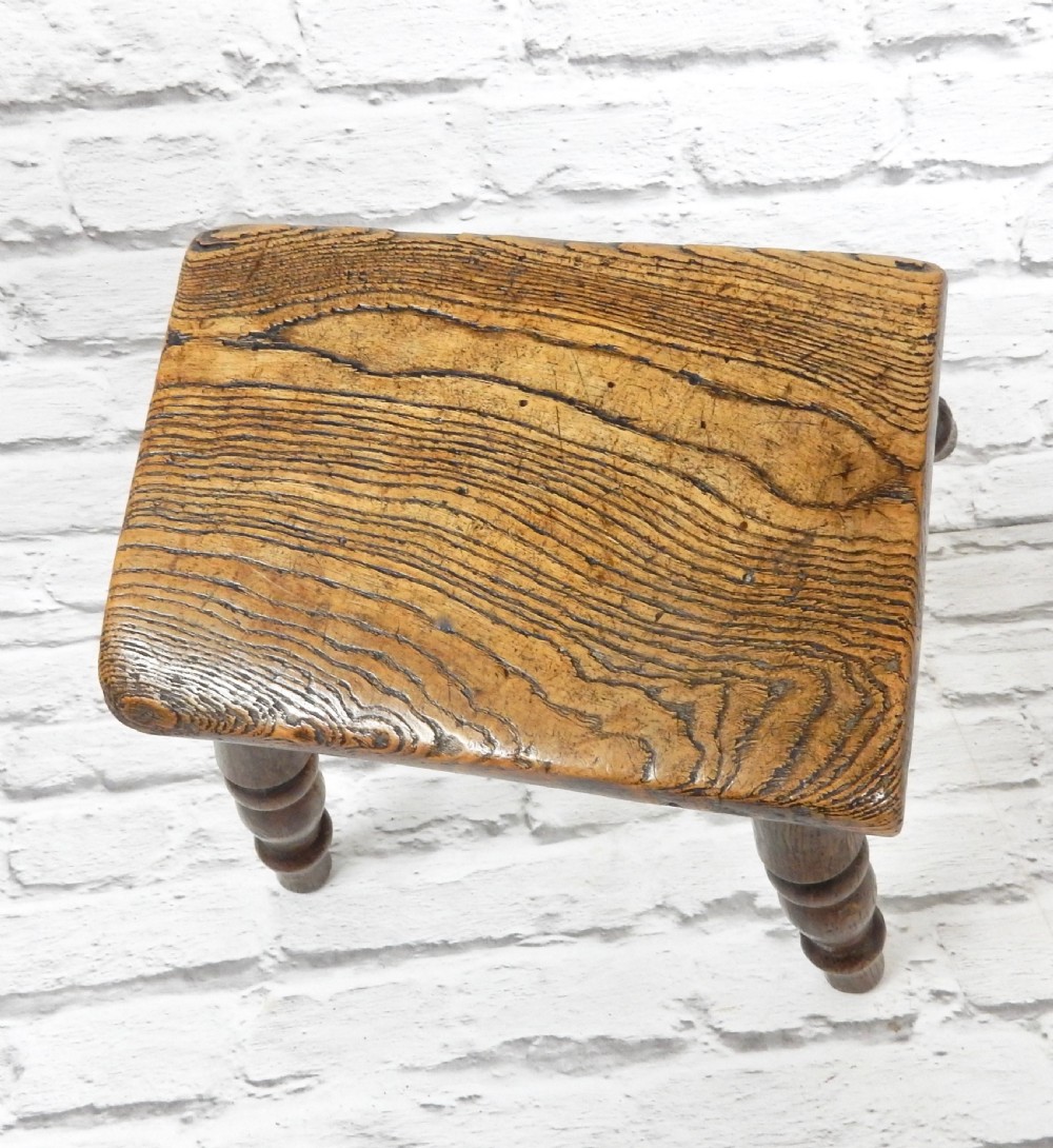 C19th Elm and Ash Country Stool View IV