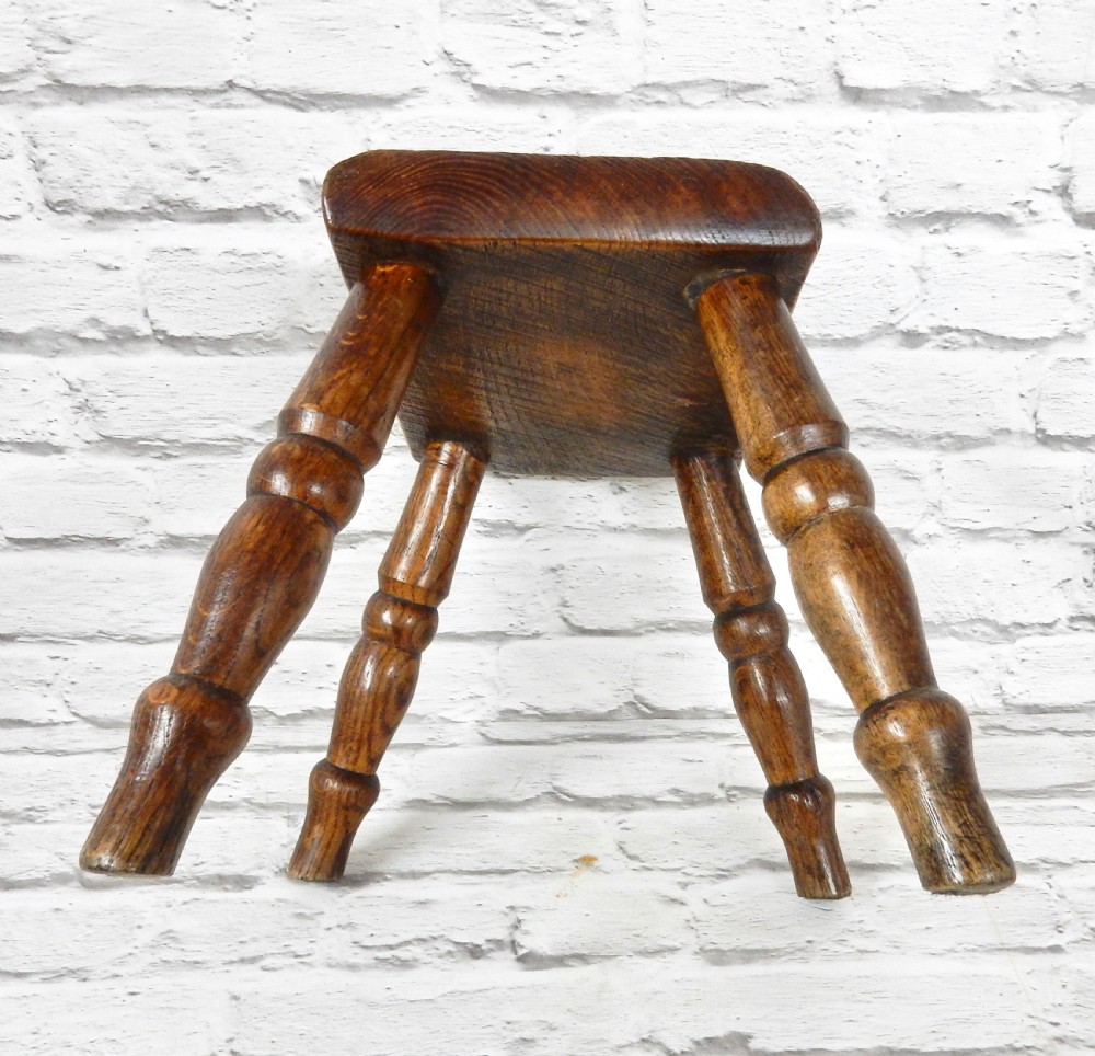 C19th Elm and Ash Country Stool View V