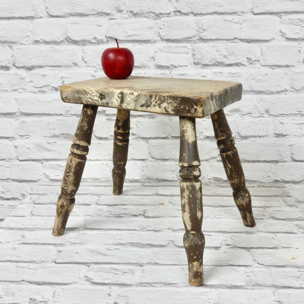 Small Antique Rustic Country Stool