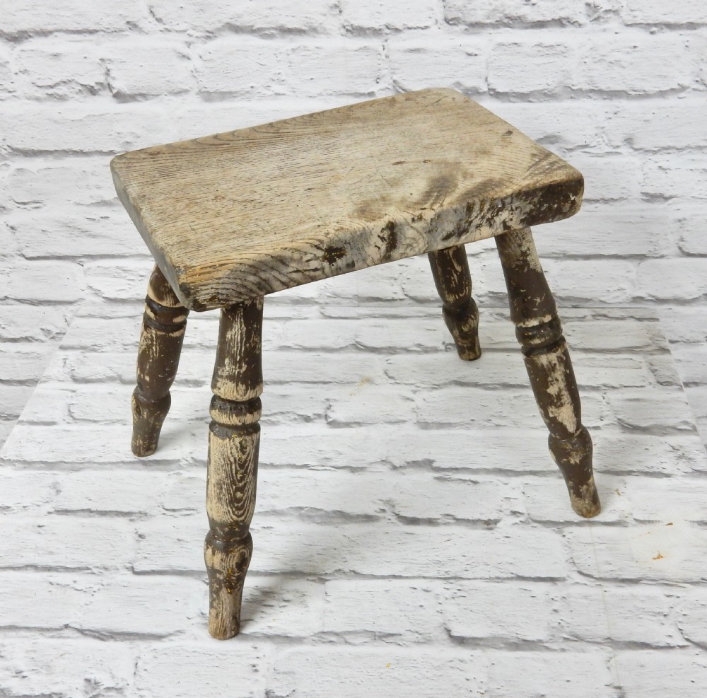 Small Antique Rustic Country Stool View III