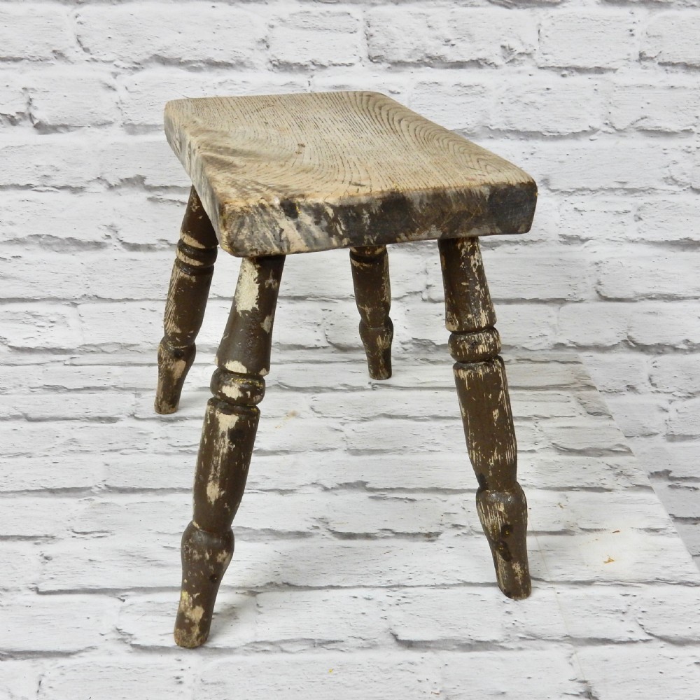 Small Antique Rustic Country Stool View IV