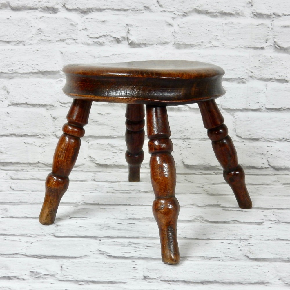 Small Elm and Ash C19th Stool View II