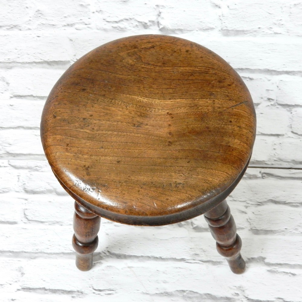 Small Elm and Ash C19th Stool View IV