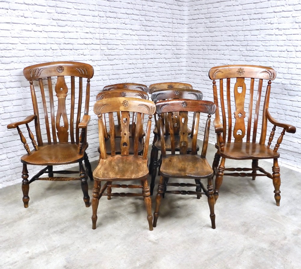 Set 8 Farmhouse Kitchen Chairs