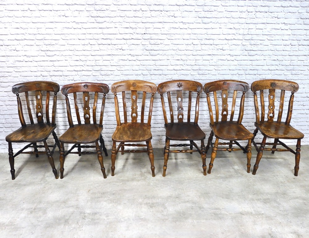 Set 8 Farmhouse Kitchen Chairs View V