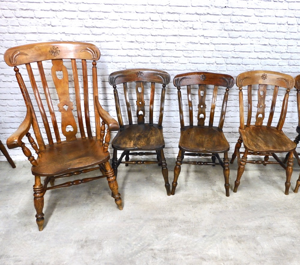 Set 8 Farmhouse Kitchen Chairs View VI