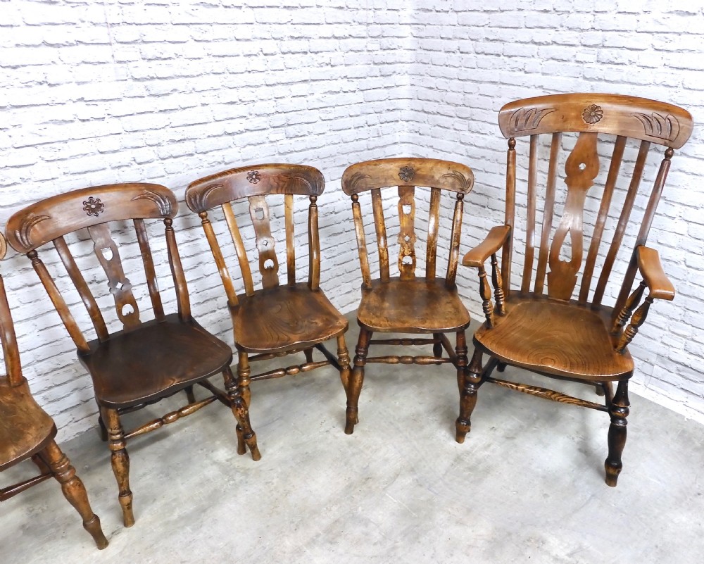 Set 8 Farmhouse Kitchen Chairs View VII