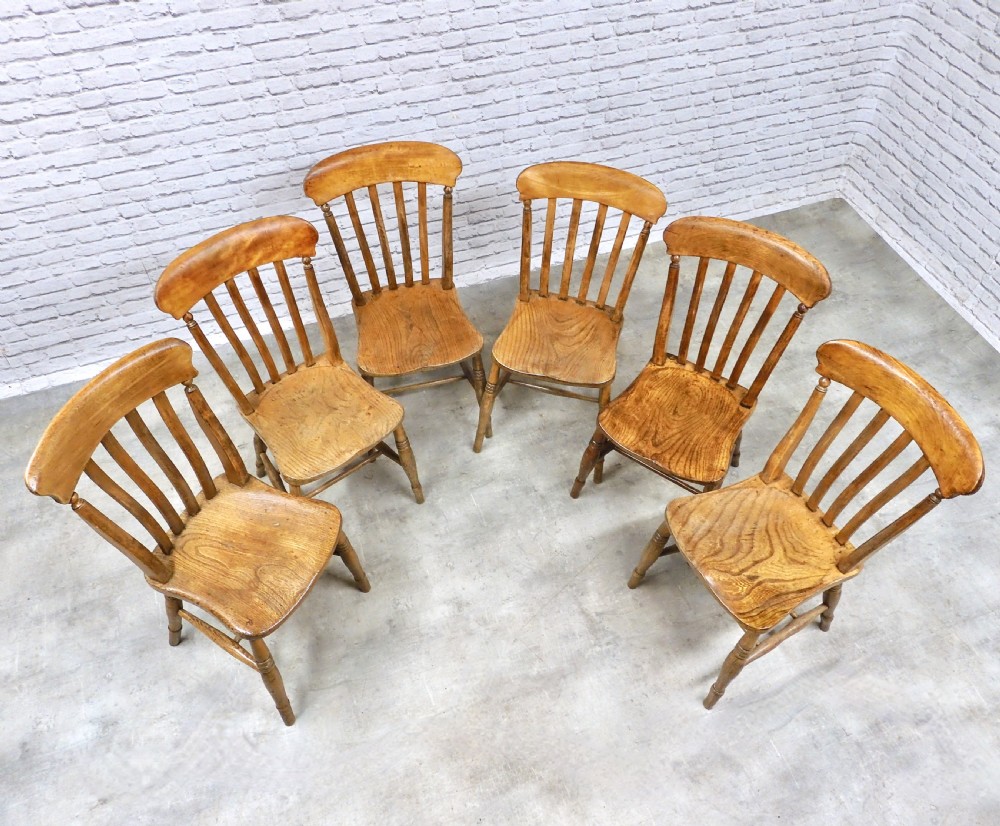 6x Farmhouse Windsor Kitchen Chairs View IV
