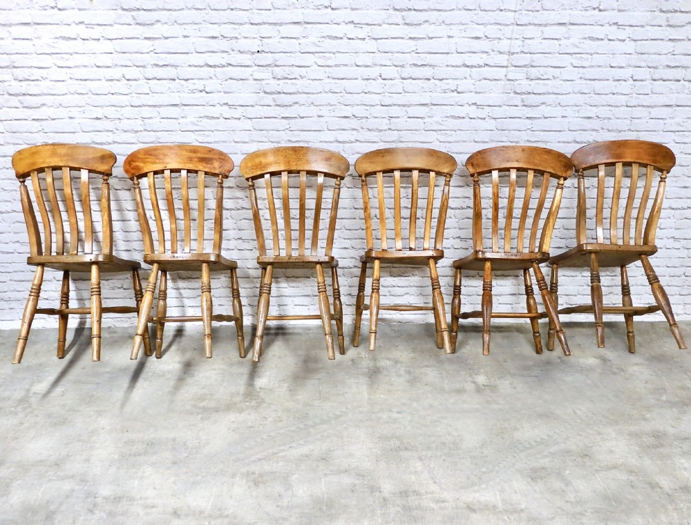 6x Farmhouse Windsor Kitchen Chairs View V