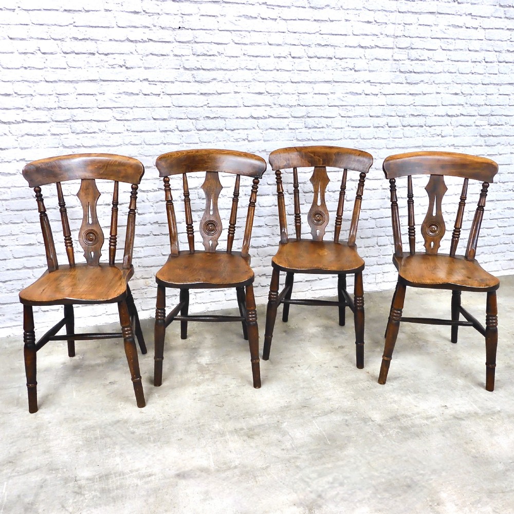 Set x4 Windsor Farmhouse Kitchen Chairs