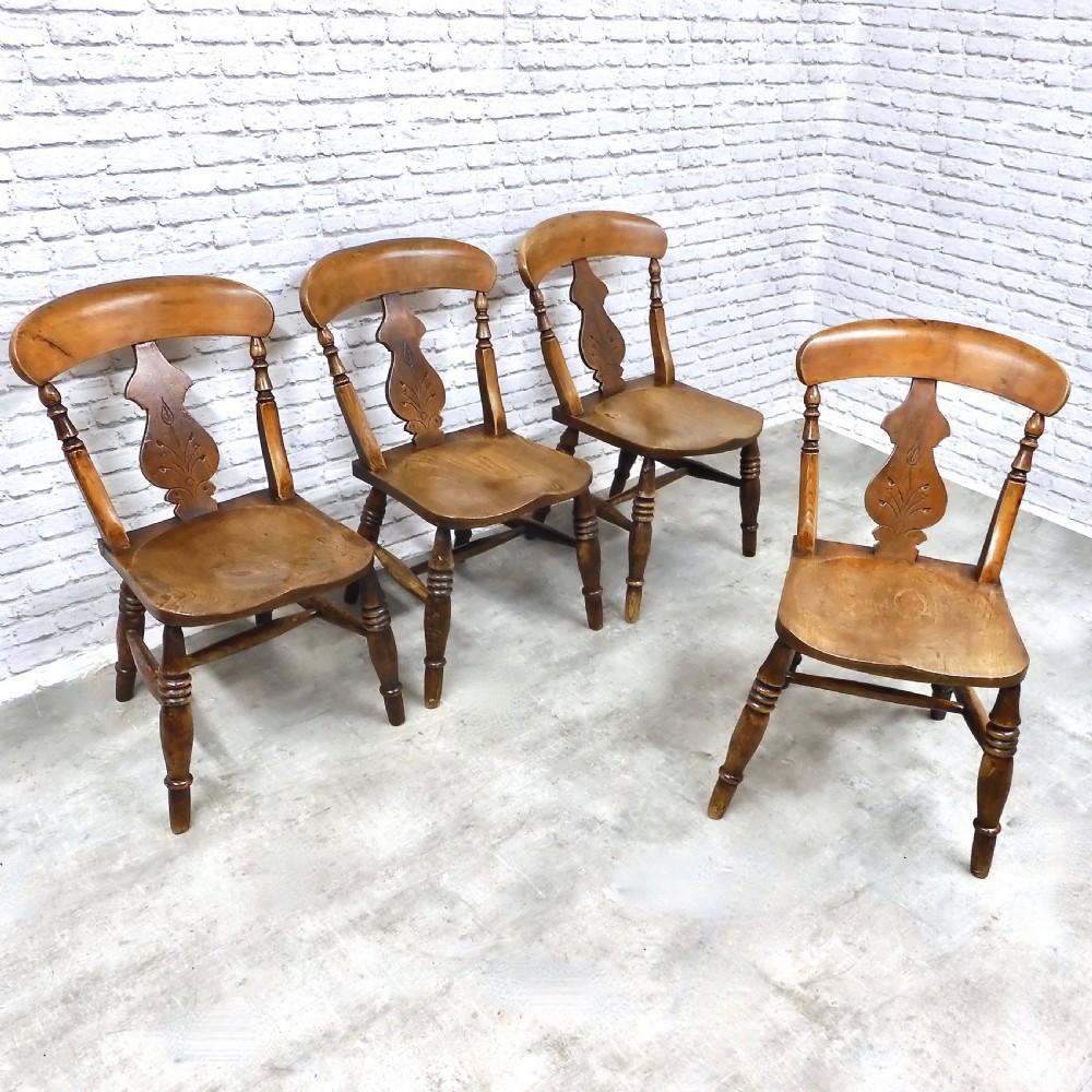 Set 4 Farmhouse Kitchen Chairs