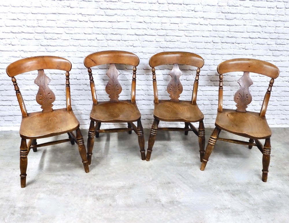 Set 4 Farmhouse Kitchen Chairs View II