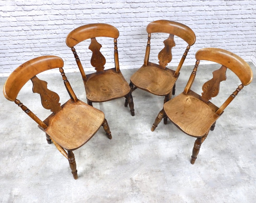 Set 4 Farmhouse Kitchen Chairs View III