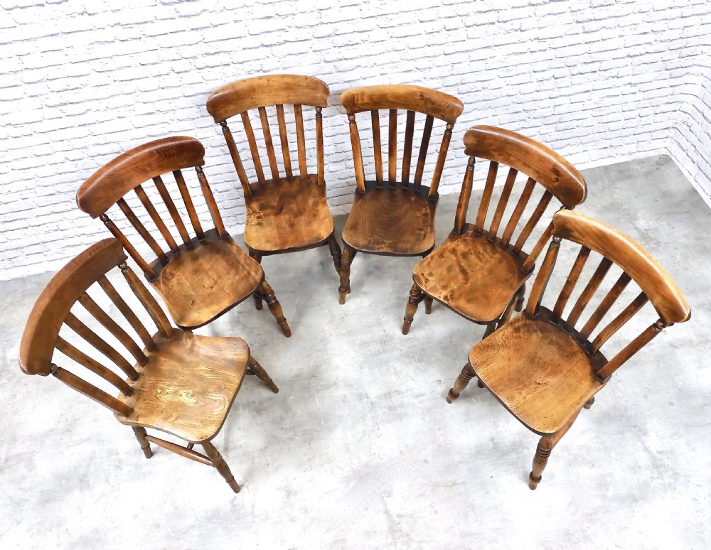 6x C19th Farmhouse Kitchen Chairs View III