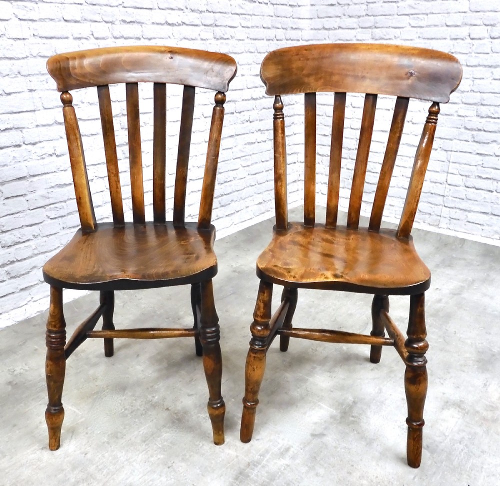 6x C19th Farmhouse Kitchen Chairs View V