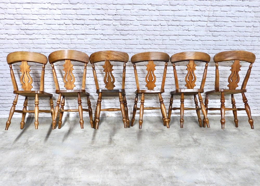 C19th Farmhouse Kitchen Chairs x6 View IV