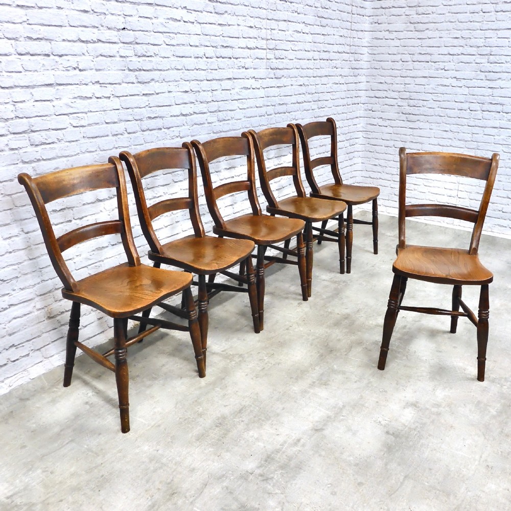 Set 6 Farmhouse Kitchen Chairs View II