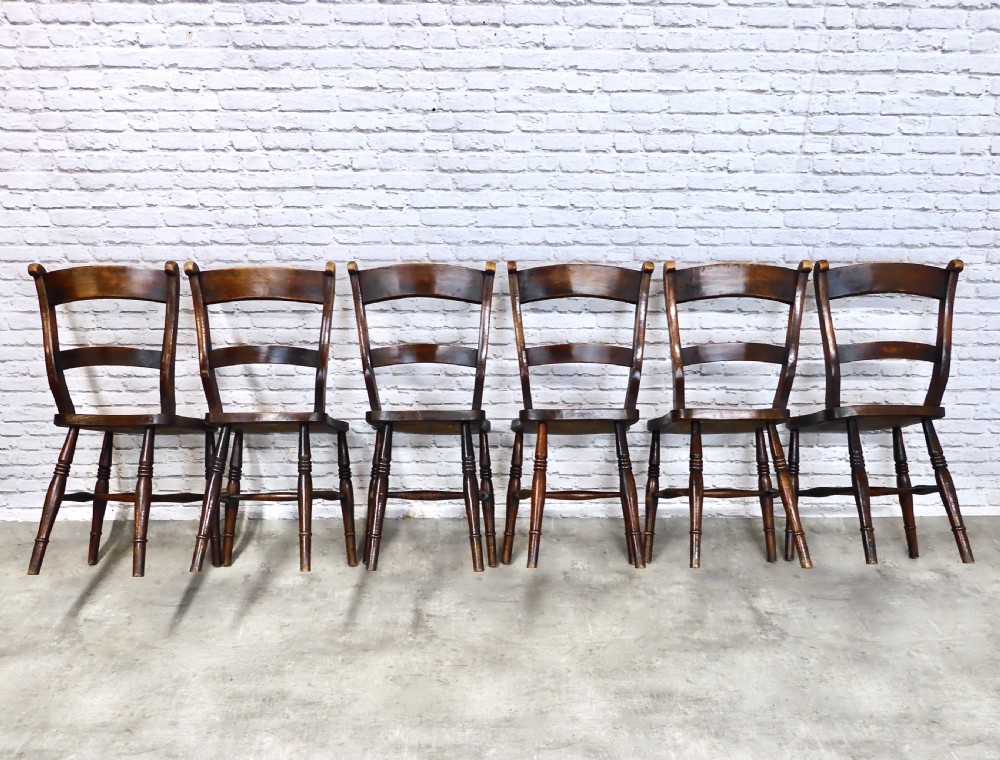 Set 6 Farmhouse Kitchen Chairs View V