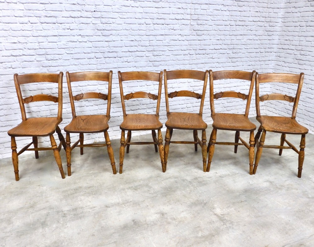 Farmhouse Windsor Kitchen Chair Set x6