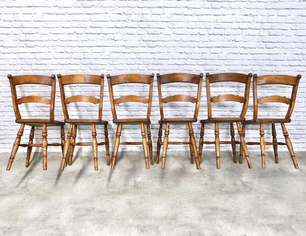 Farmhouse Windsor Kitchen Chair Set x6 View III