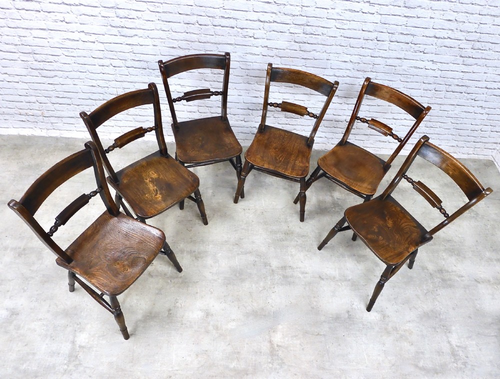 Windsor Farmhouse Kitchen Chairs x6 View IV