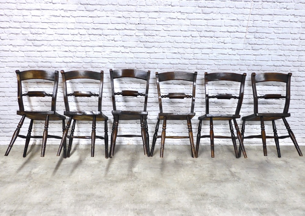 Windsor Farmhouse Kitchen Chairs x6 View V