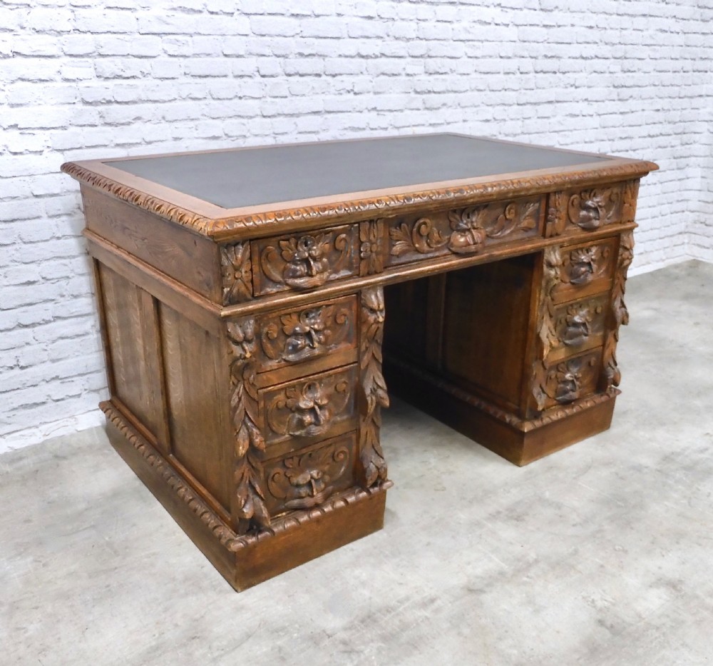 Oak Pedestal Desk View III
