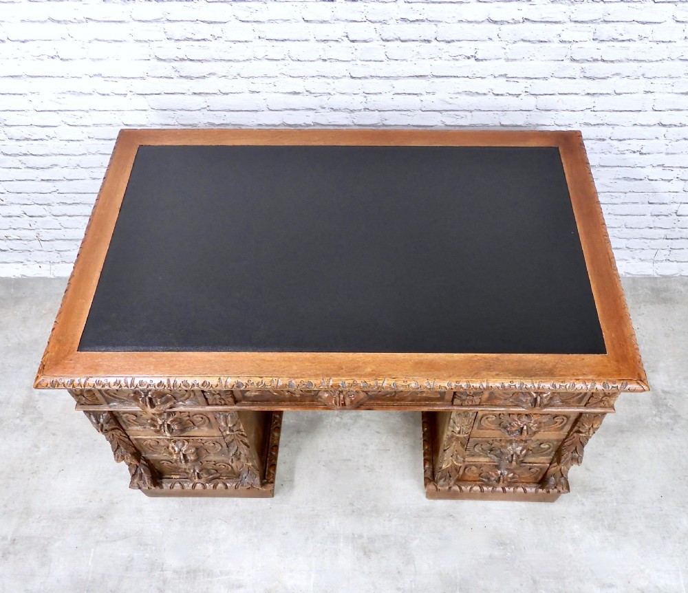 Oak Pedestal Desk View IV