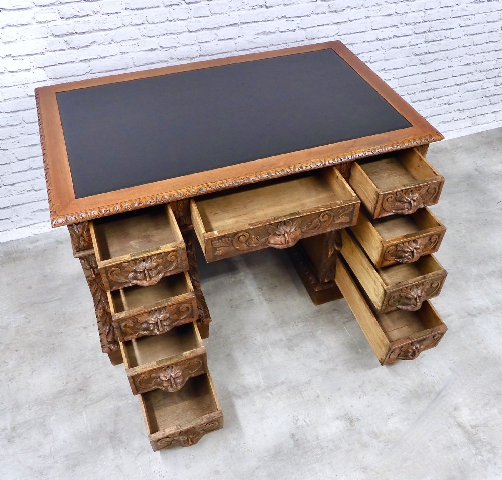 Oak Pedestal Desk View V