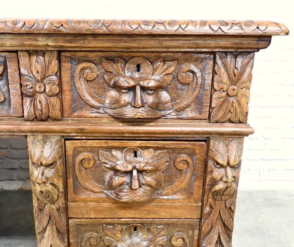 Oak Pedestal Desk View VI