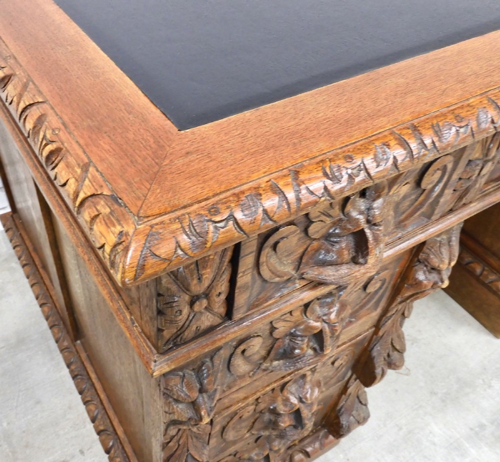 Oak Pedestal Desk View VII
