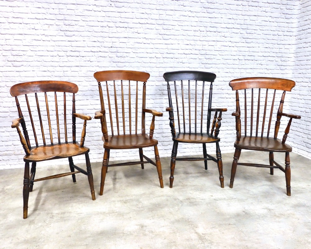 4x Windsor Stickback Armchairs
