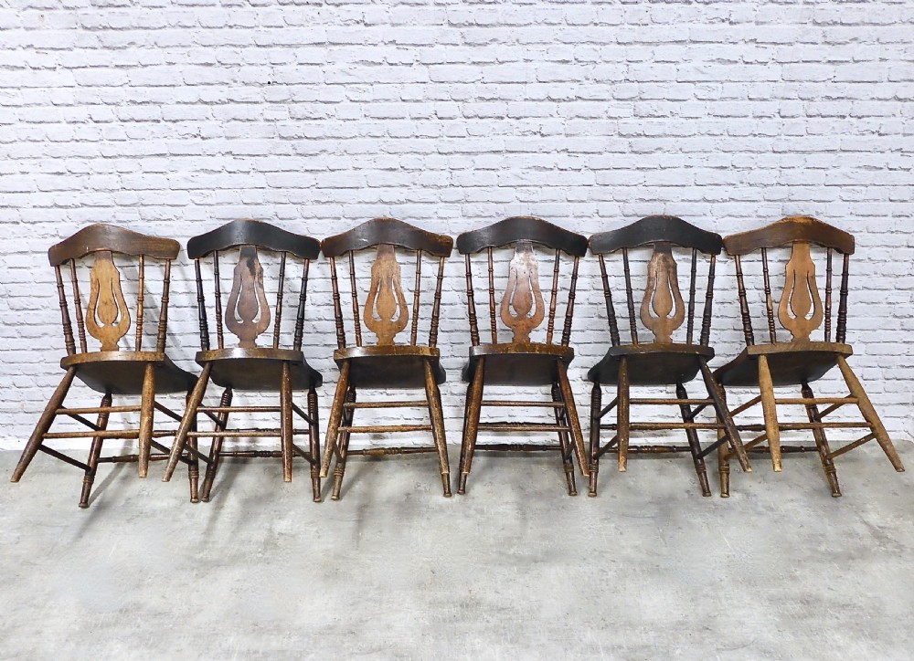 Set 6 Windsor Kitchen Chairs View V
