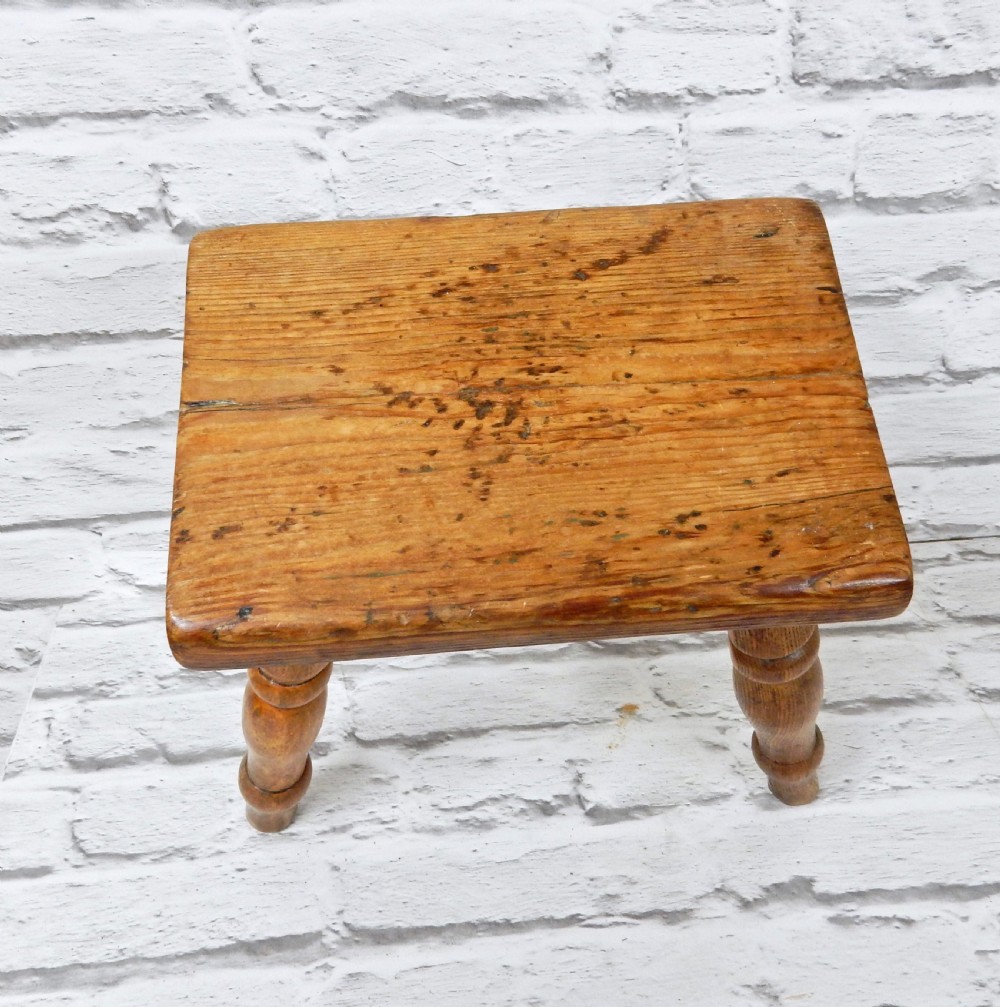 Small C19th Hearth Stool View V