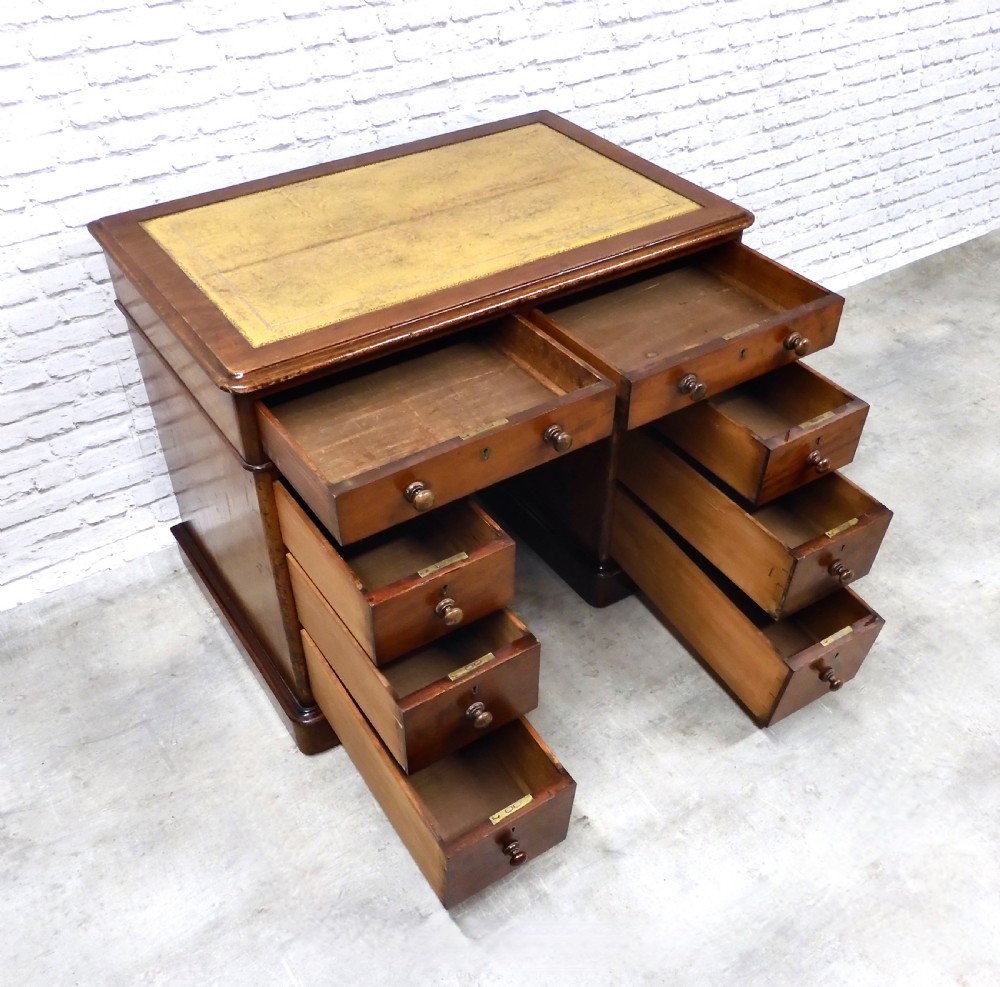 Small Mahogany Pedestal Desk View VIII