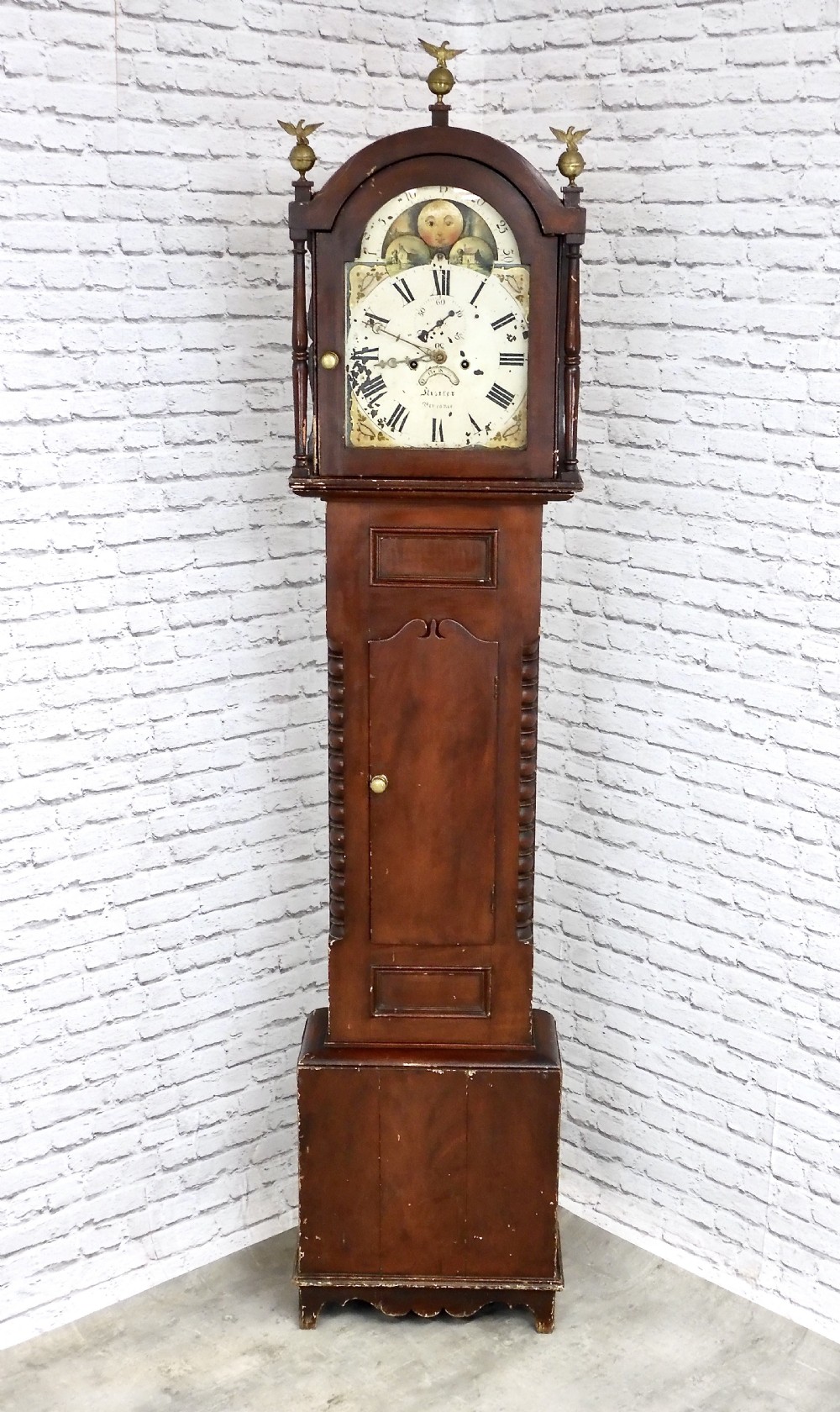 Painted Pine Cornish Grandfather Clock View II