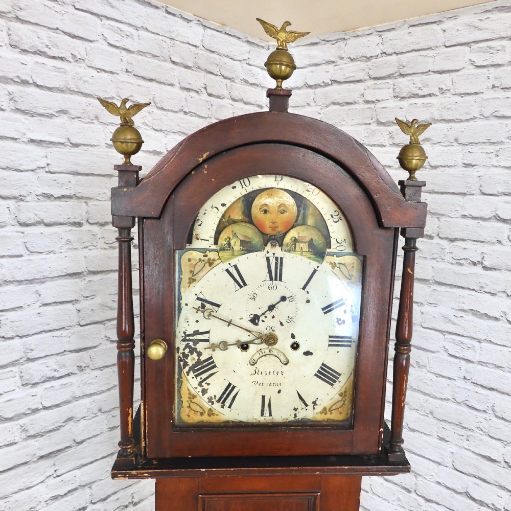 Painted Pine Cornish Grandfather Clock View III