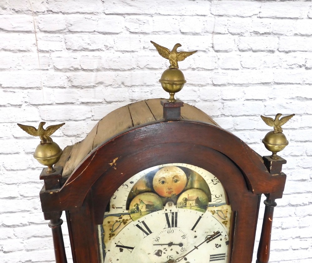 Painted Pine Cornish Grandfather Clock View VI