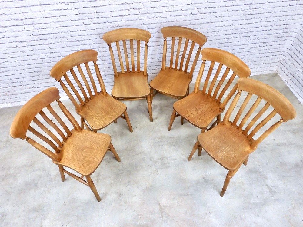 Set 6 Farmhouse Windsor Kitchen Chairs View IV