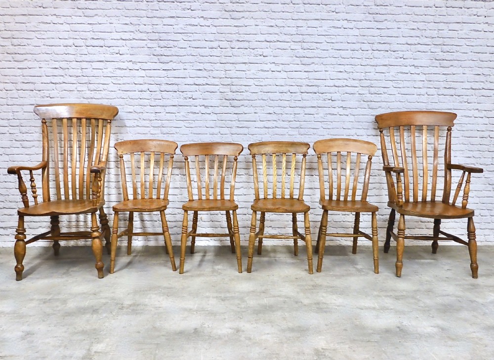 Farmhouse Windsor Country Kitchen Dining Chair Set (6) View IX