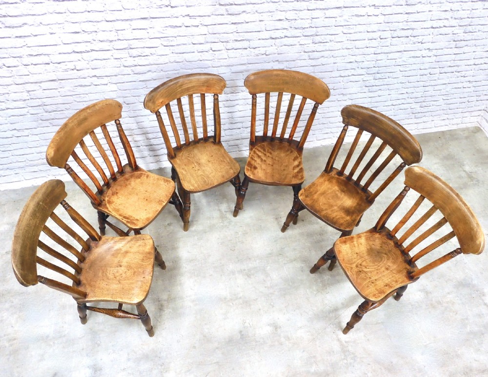 Set 6 Windsor Farmhouse Kitchen Chairs View III