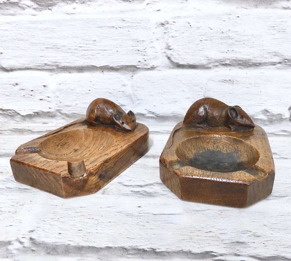 Early Mouseman Ashtrays (2)