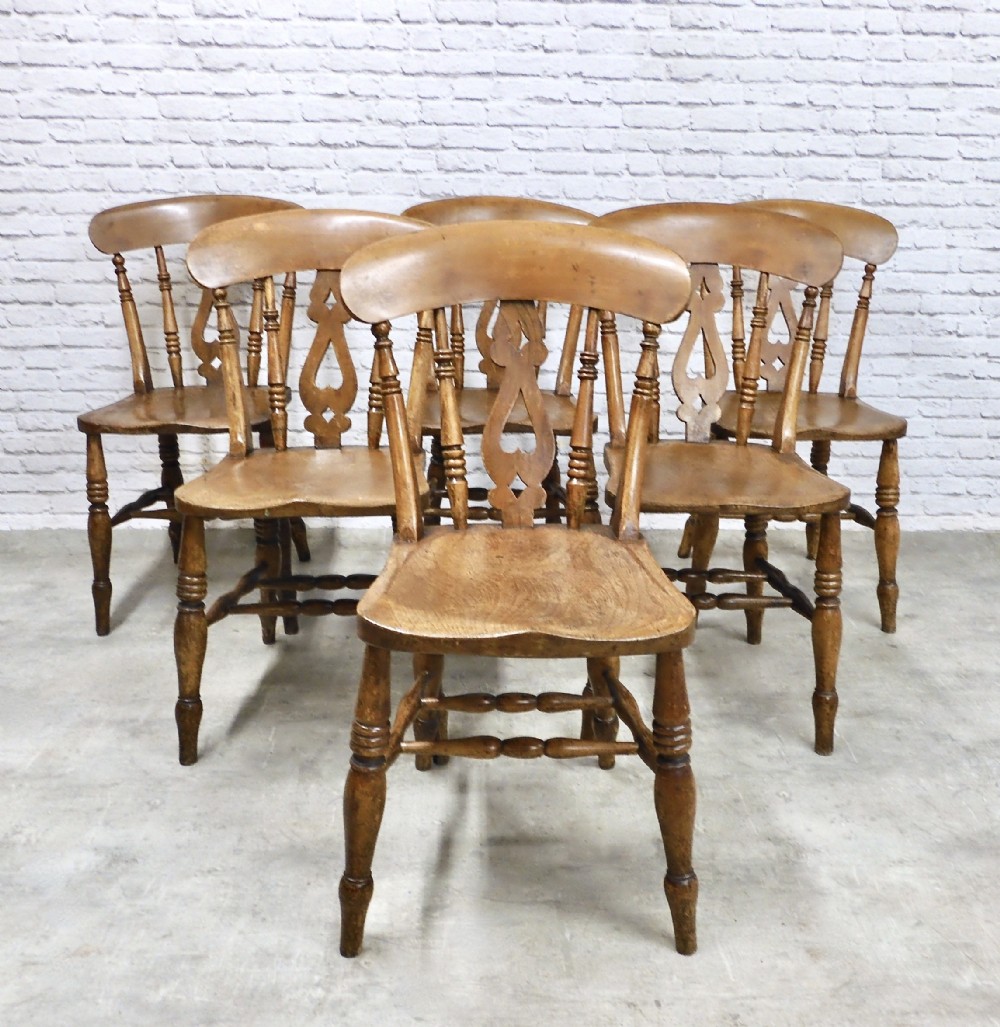 Set 6 Windsor Farmhouse Kitchen Chairs