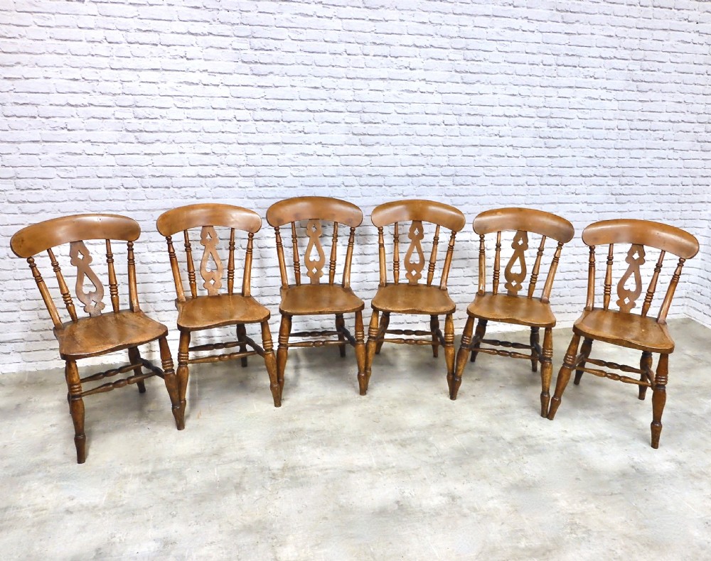 Set 6 Windsor Farmhouse Kitchen Chairs View III