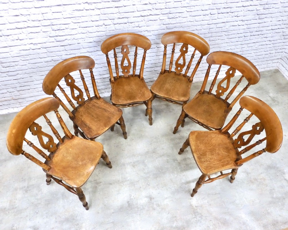 Set 6 Windsor Farmhouse Kitchen Chairs View IV