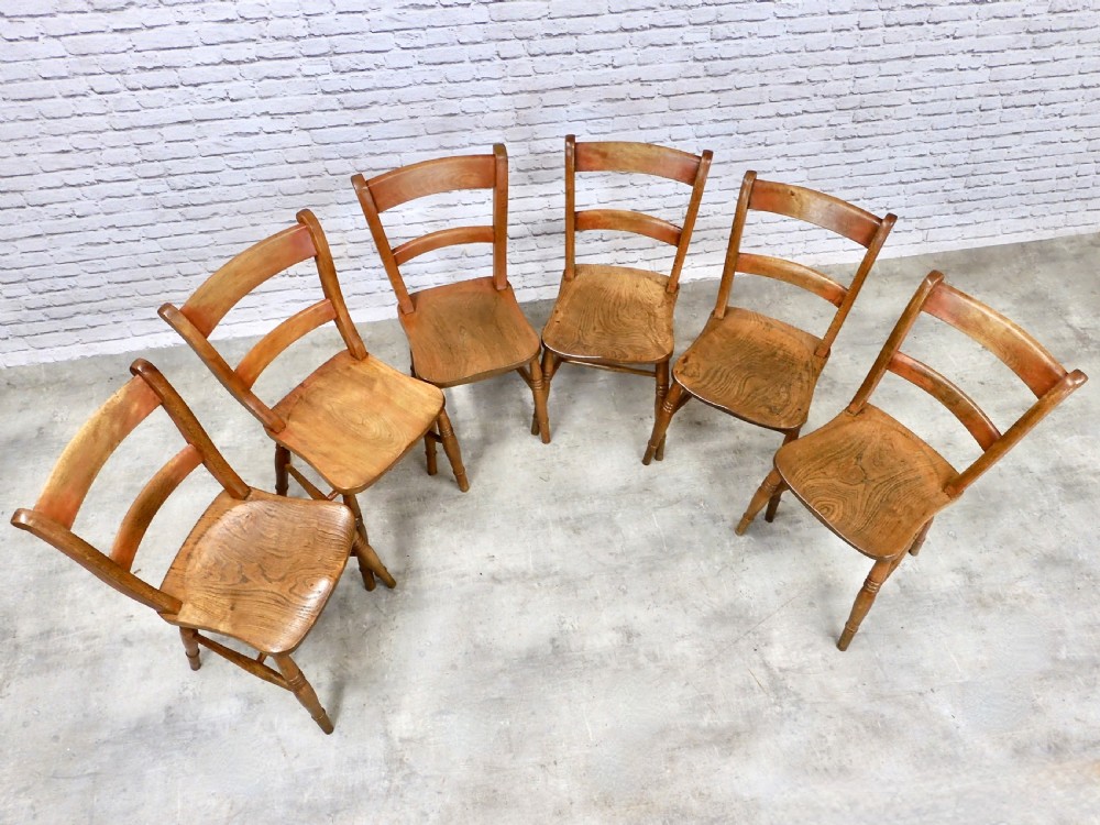 6x Farmhouse Windsor Kitchen Chairs View IV