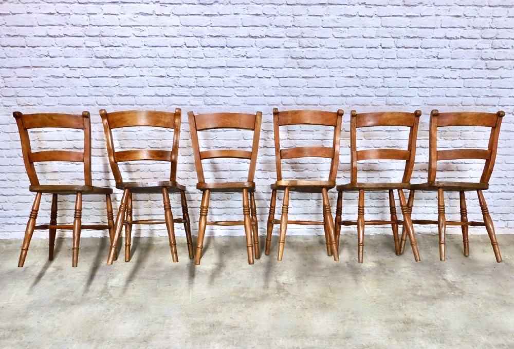 6x Farmhouse Windsor Kitchen Chairs View VI